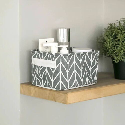 Toy storage Fabric Foldable Storage Basket Cotton and Hemp D