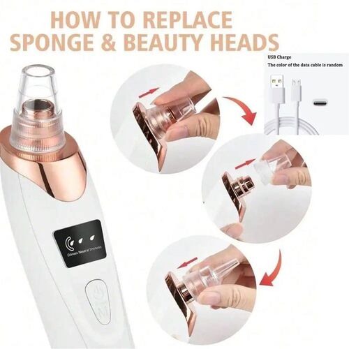 Electrc Facal Skn Care Pore Removal Cleanser Vacuum cne Remo