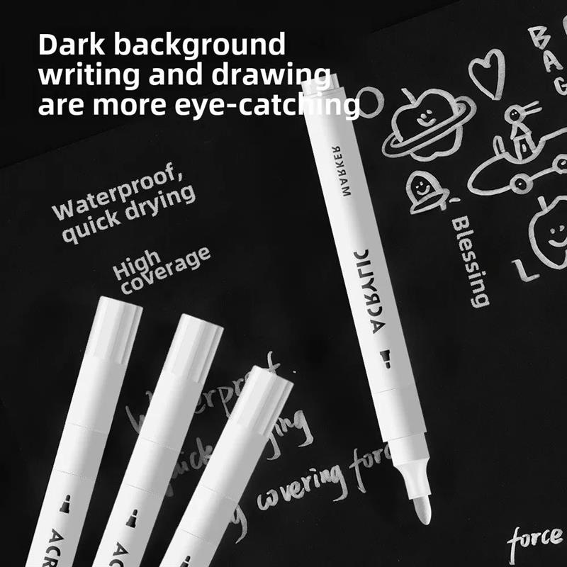 4/6/12Pcs/set White propylene marker pen   , Stone, Ceramic,图片
