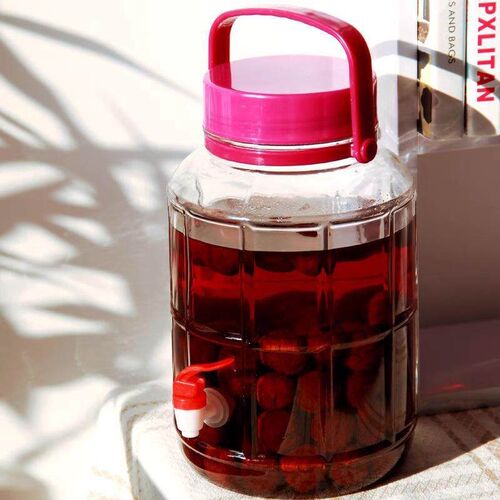 Glass Wine Bottle with 12mm Plastic Tap, Sealed Jar Switch,