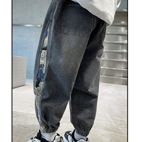 Boys Autumn Jeans Cartoon Printing Fashion Pants Childrens