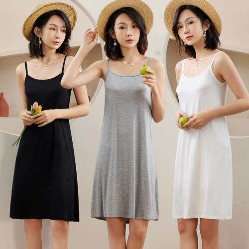 New Modal Sling Dress Womens Summer Inner Base Black Vest L