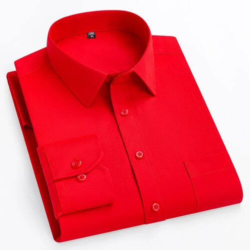 double collor Full shirts for men plus size slim fit formal