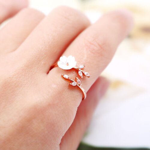 Accessories Branch Flower Open Ring Simple Womens Adjustabl