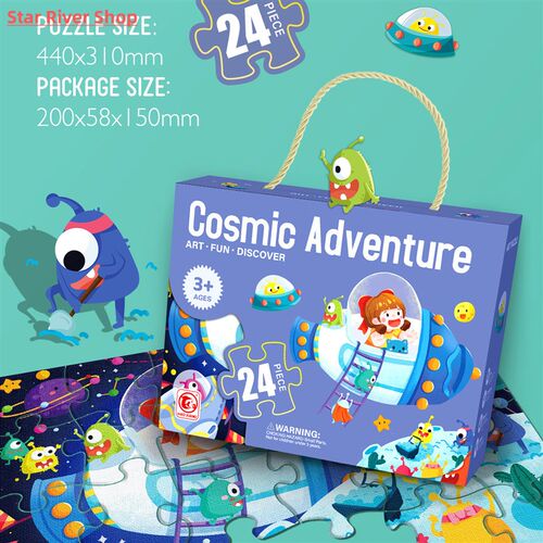24/48/60pcs Animal Dinosaur Puzzle Montessori Toys for Baby