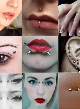 Sticker Fake Belly Eyebrow Lip Piercing Stud Non Piercied Ea