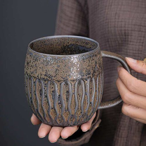 Ceramic Large Capacity Mug Drinking  Household Vintage Rust