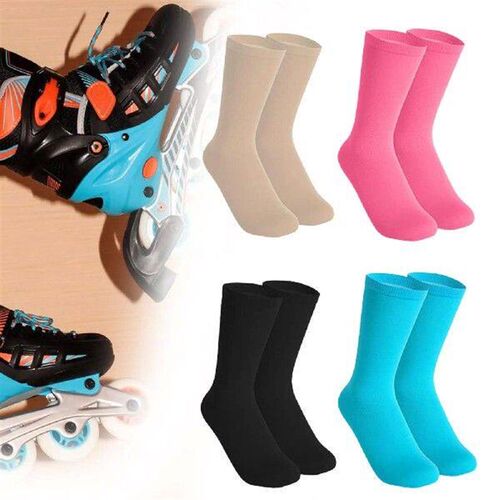 Ice skating socks, elastic, solid color roller skating
