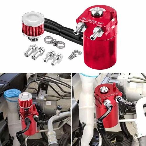 Baffled Car Oil Trap Catch Can Tank Set with Air Filter