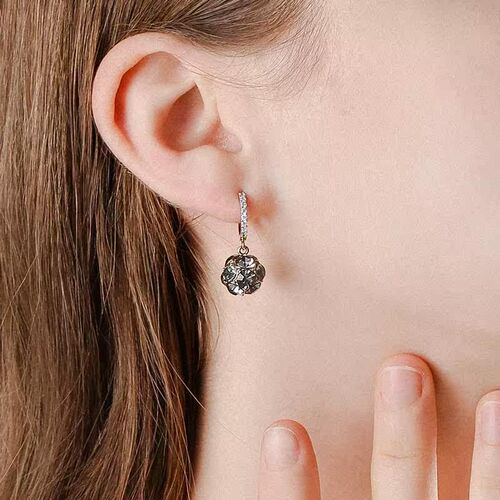 Super Flash Geometry Crystal Diamond Ball Ear Buckle Fashion