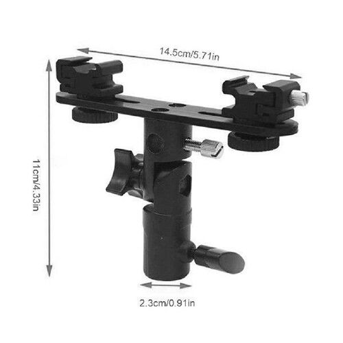 Dual Flash Bracket Hot Shoe Speedlight Stand Umbrella