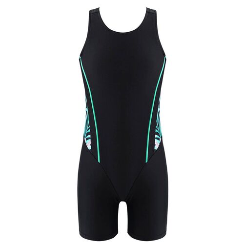 Kids Girls One-piece Swimwear Swimsuit Round Neck Open Back