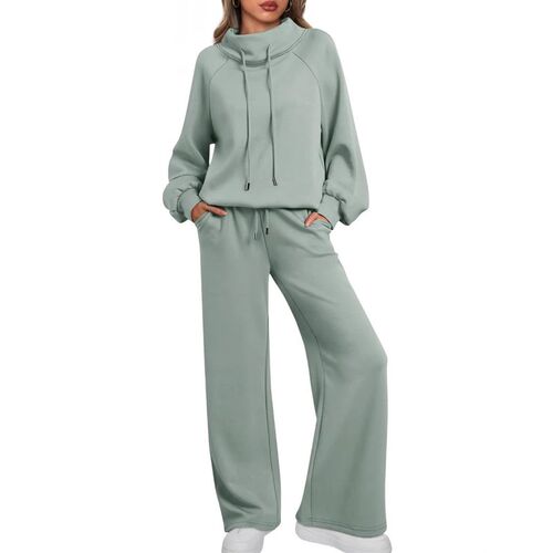 2025 Womens Two-piece High-neck Long-sleeved Wide-leg High-