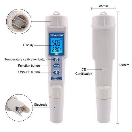4 In 1 TDS PH Meter PH/TDS/EC/Temperature Meter Digital