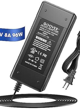 GOOVER 12V 96W Power Supply Adapter,AC 100-240V to DC 12V