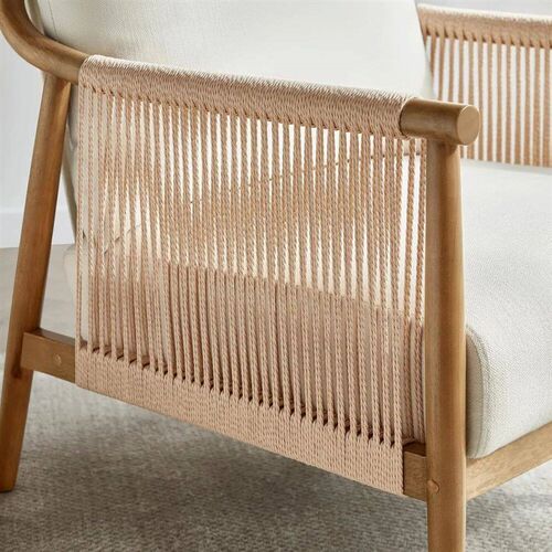 CHITA Braid Accent Chair, Modern Armchair with Solid Wooden