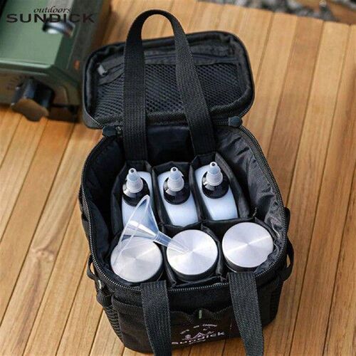 SUNDICK Camp Condiment Jar Set with Storage Bag Kitchen