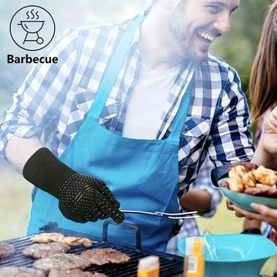 One Piece BBQ Gloves High Temperature Resistance Oven Mitts