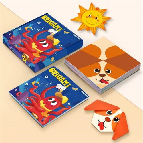 108 Pages Montessori Toys Cartoon Animal Origami Paper Kids