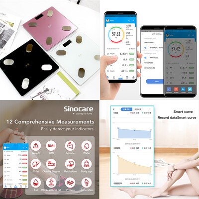 Weight Scale Body Fat Floor Scale Smart Wireless Digital Bat