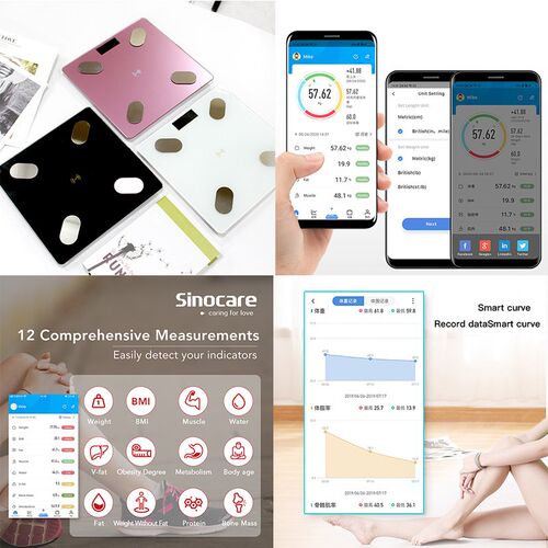 Weight Scale Body Fat Floor Scale Smart Wireless Digital Bat