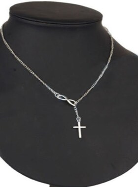 2023 Silver Color Infinity Cross Necklace Fashion Women Lari