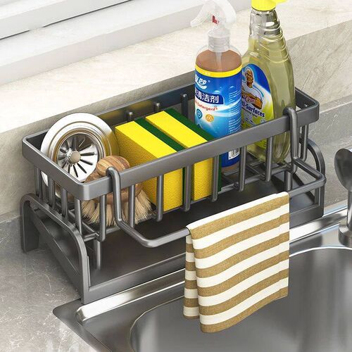 Kitchen Stainless Steel Sink Drain Rack Sponge Storage Fauce