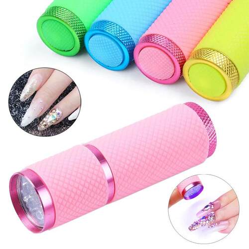 Mini 9 LED Flashlight Nail Dryer UV Light Lamp For Gel Polis