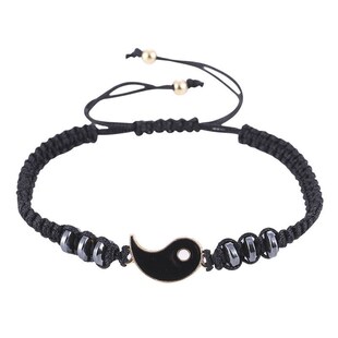 Alloy Tai Chi Braided Brlet with Diamonds Couple Brlet Red R
