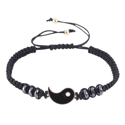 Alloy Tai Chi Braided Brlet with Diamonds Couple Brlet Red R