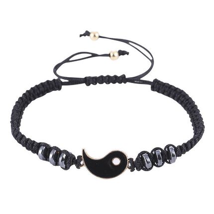Alloy Tai Chi Braided Brlet with Diamonds Couple Brlet Red R