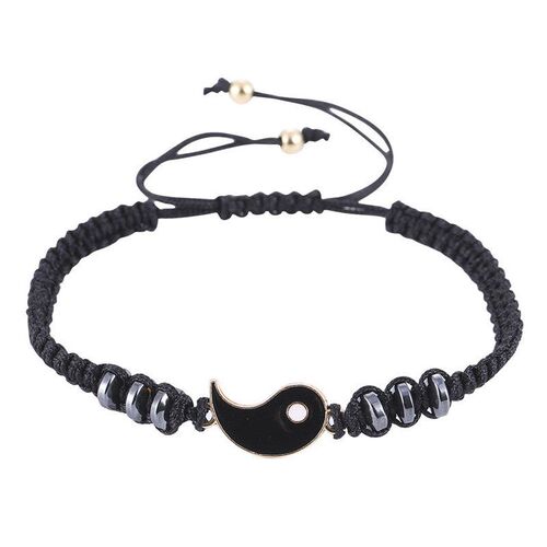 Alloy Tai Chi Braided Brlet with Diamonds Couple Brlet Red R