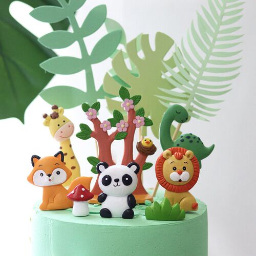 1pc Animal Cake Topper Safari Jungle Wild Forest Animals Fig