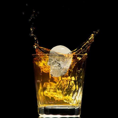 3D Skull Silicone Mold Ice Cube Maker Chocolate Mould Tray I