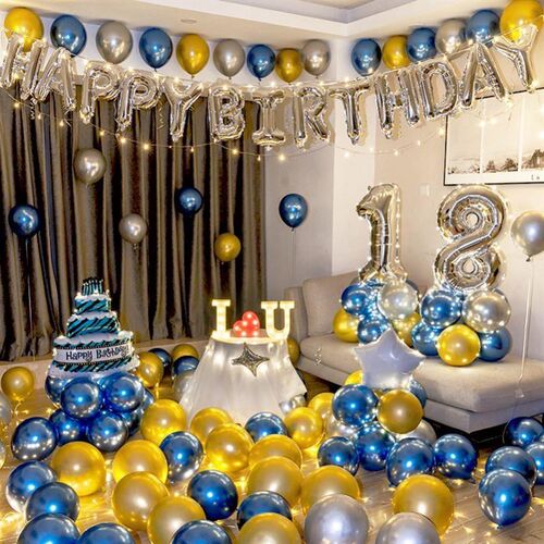 Happy Birthday party balloon baby background wall decoration