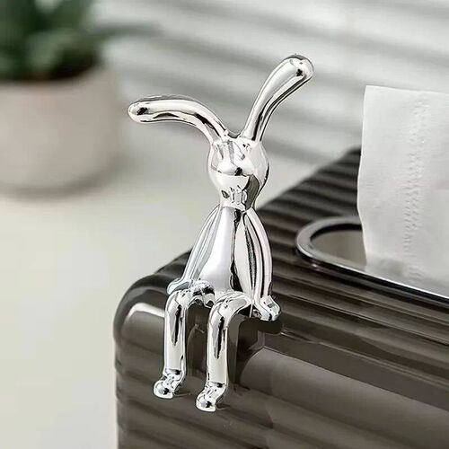 2PC Long-Eared Rabbit Double Statue Cartoon Decoration Acces