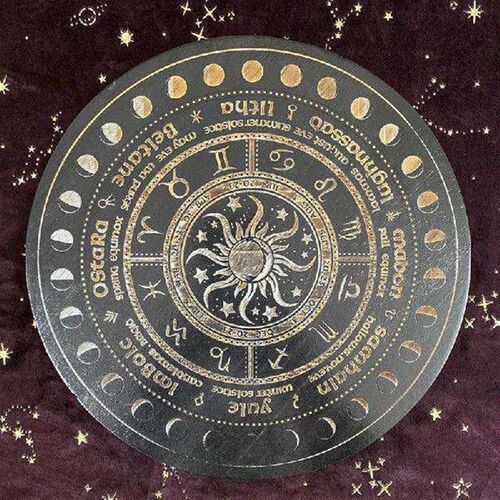 Pendulum Board Engrave Star Sun Moon Tarot Altar Divination