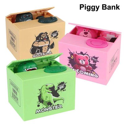 Action Figure Toys Stealing Money Box with Music Toy Automat