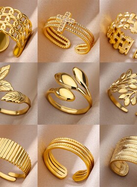 316L Stainless Steel Rings for Women Gold Color Rings