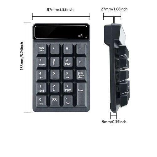 2.4G Numeric Keypad Silent 19 Keys USB Keypads, Portable Fin