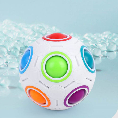 2pcs Puzzles magic rainbow ball Push Pop It  Fidget toy足球