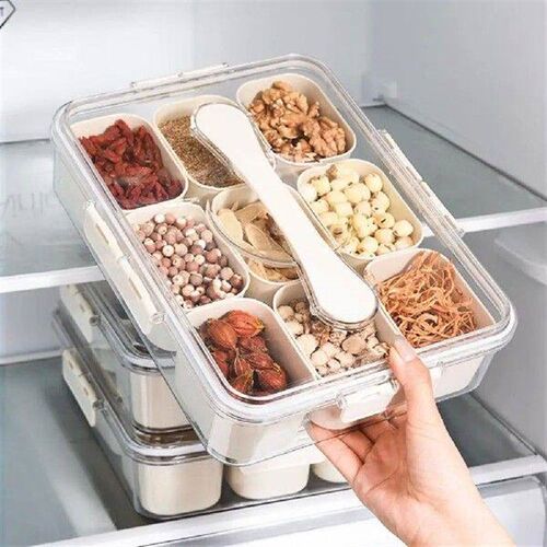 Compact Snack Organizer Spice Storage Box Fridge Crisper 9