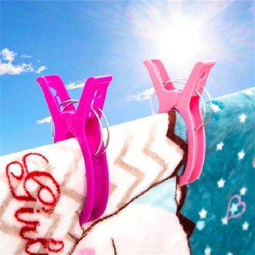4pcs/lot Large Colour Windproof beach towel clip Pegs Clips