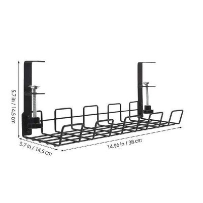 Under Table Storage Rack Metal Cable Management Tray Home