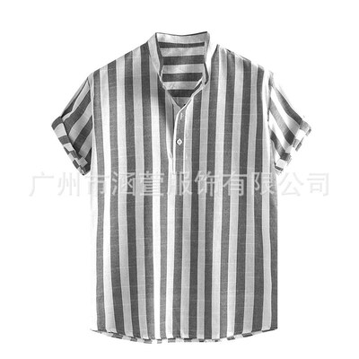 Recreational men stripe shirt new fashion fashion temperamen
