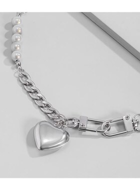 Salircon Punk Stainless Steel Heart Pendant Necklace for