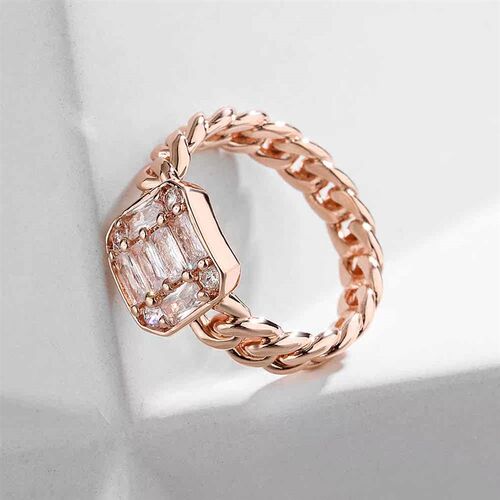 ins personality simple design sense woven chain ring women
