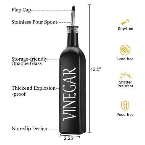 2-Piece Oil And Vinegar Dispenser Set, Black And White