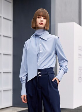 AEL spring women dusty blue shirt fashion long sleeve women