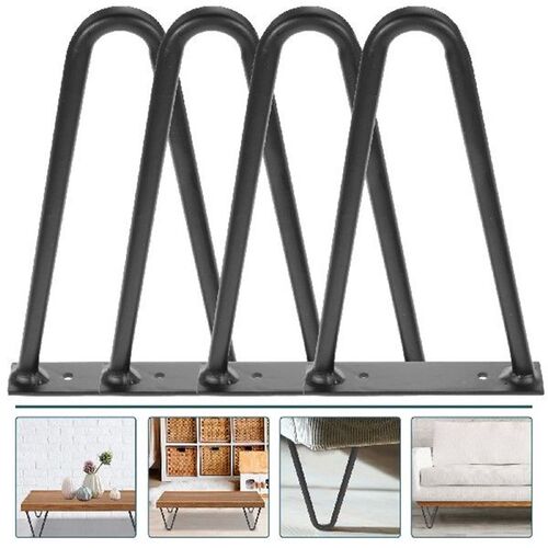 4 Pcs Black Metal Hairpin Table Legs 200mm Height for